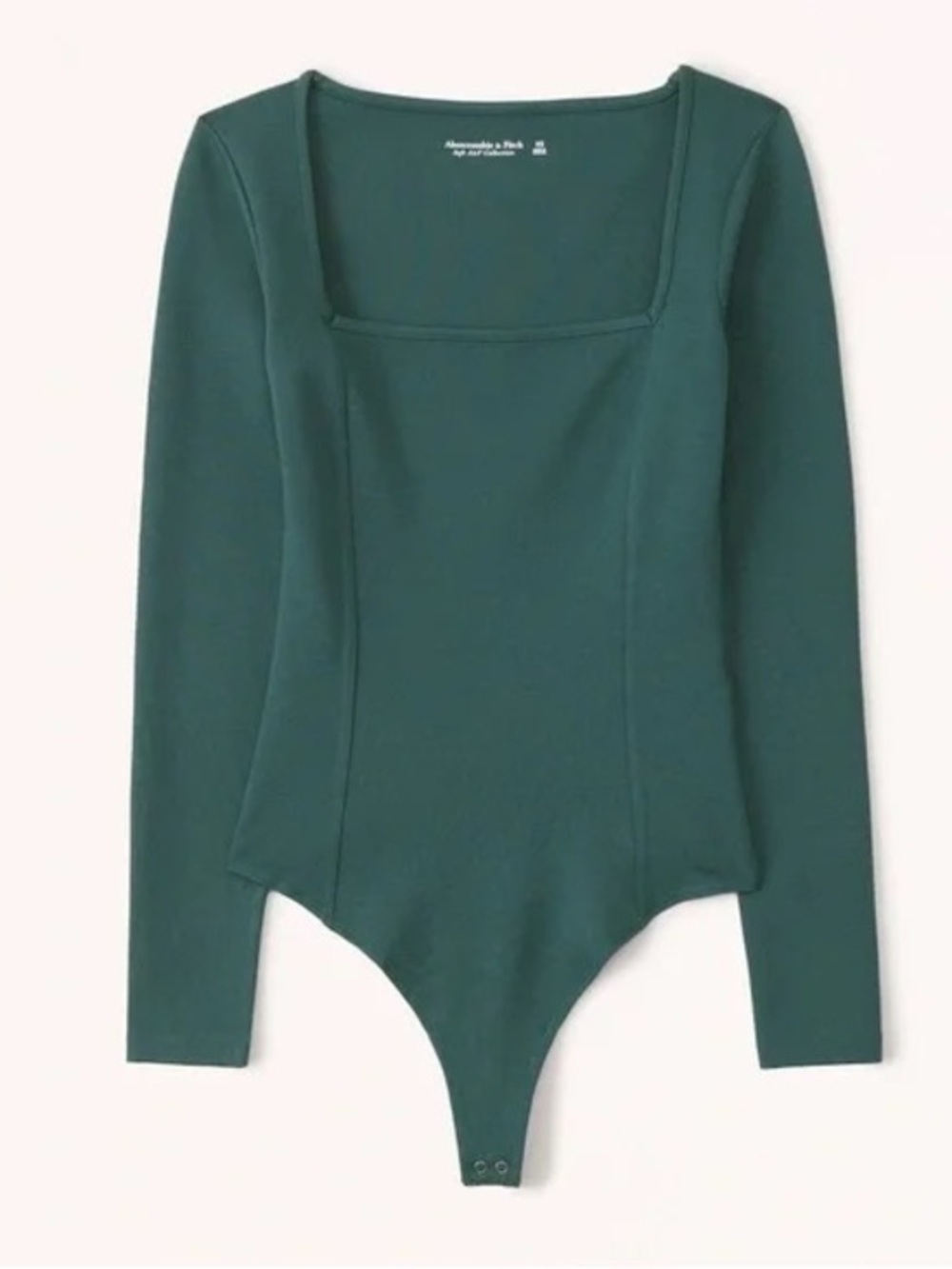 Abercrombie & Fitch Hunter Green Square Neck Long Sleeve Bodysuit
